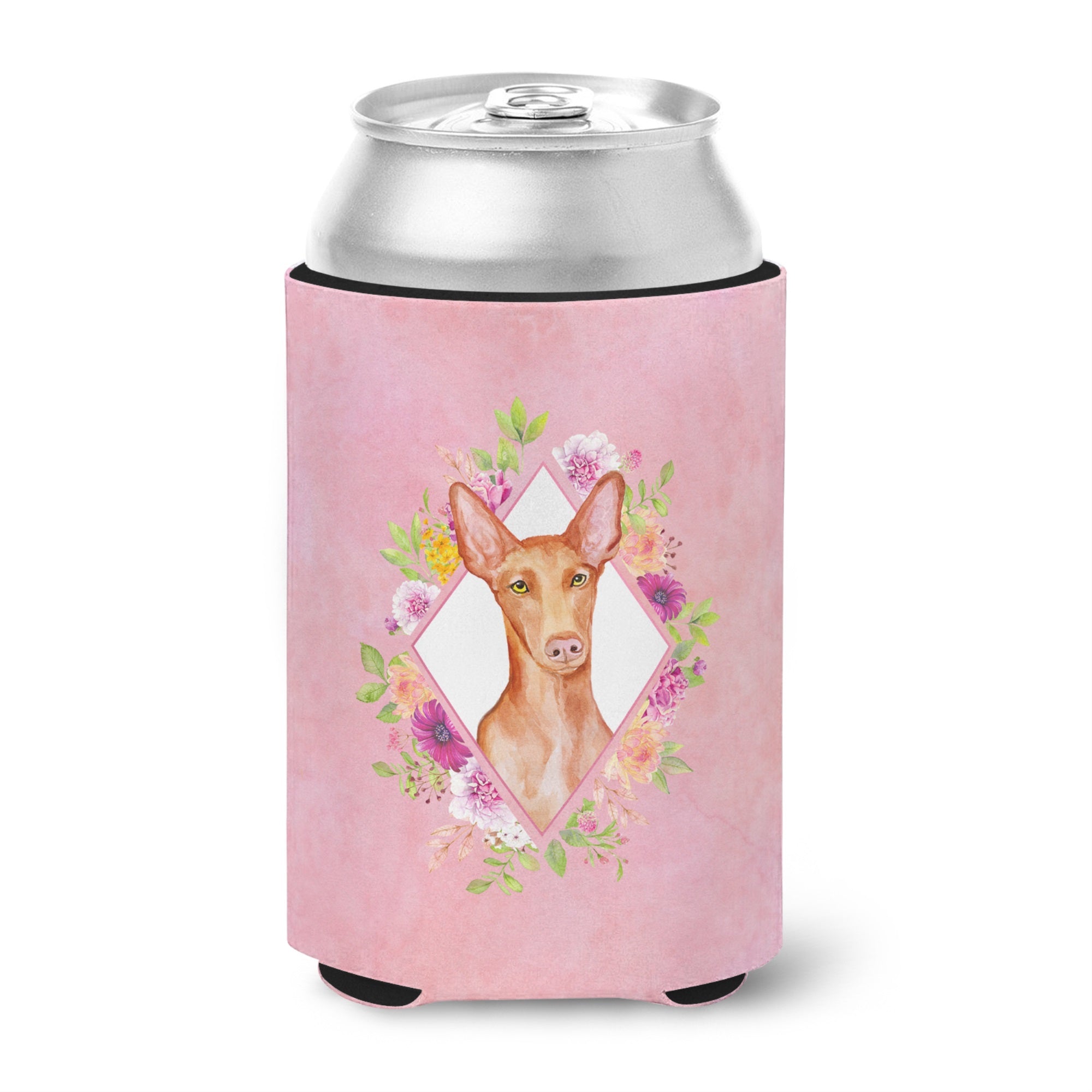 Pharaoh Hound Pink Flowers Can Or Bottle Hugger
